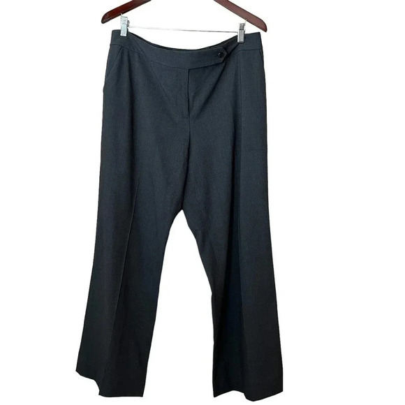 Calvin Klein Charcoal Gray Classic Fit High Waist Pants Dress Pant Trouser 14 - Picture 1 of 9